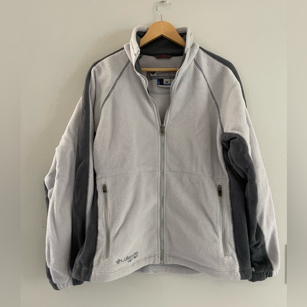 Mens Columbia Two-Tone Gray Fleece Performance Jacket